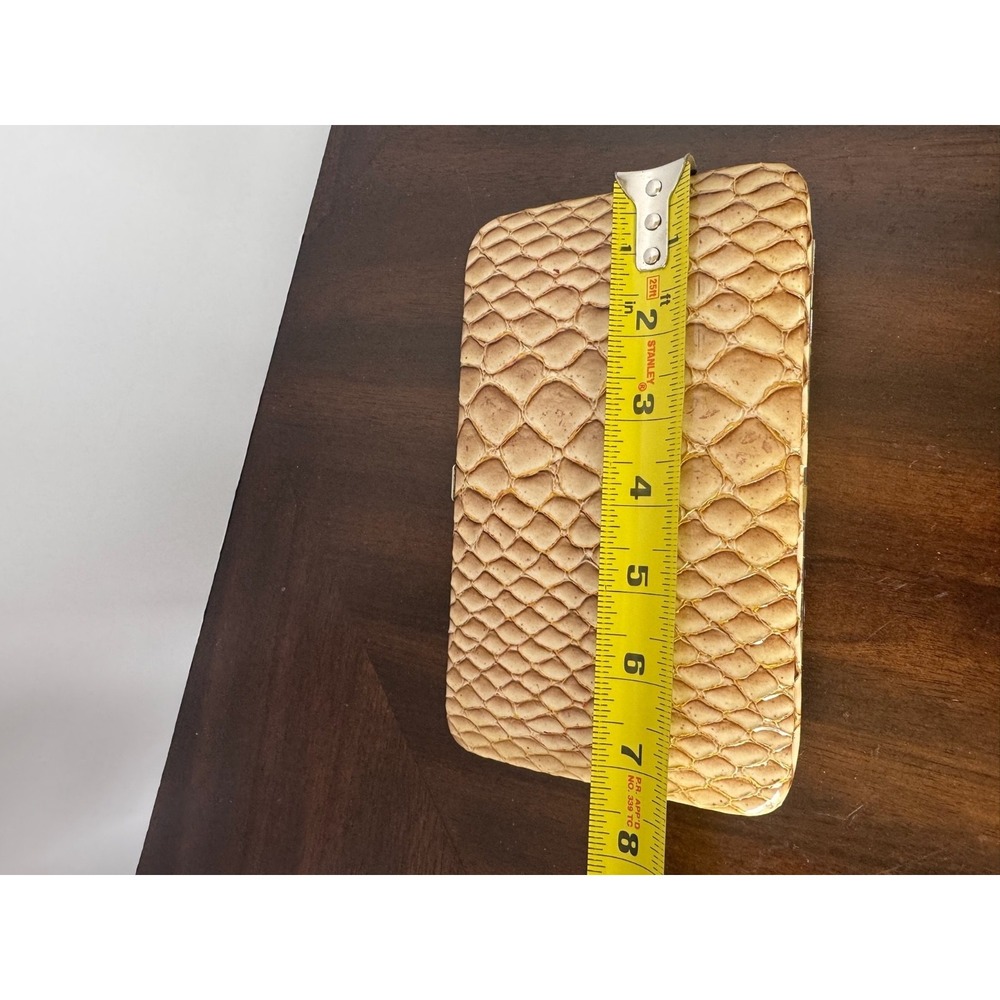 Crocodile Embossed Wallet Clutch Tan Beige Card Slots‎ Organizer - Picture 7 of 7